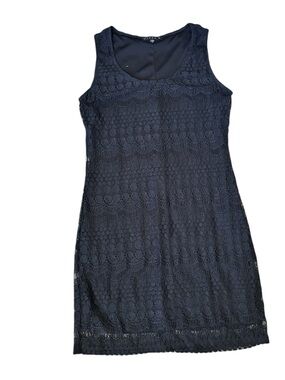 Tiana B Little Black Dress with Crochet Lace Overlay size medium